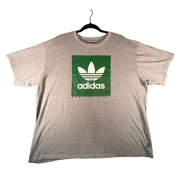 Adidas Mens T-Shirt Trefoil Graphic Logo Active Skate Short Sleeve Tee Gray 2XL - Picture 1 of 8